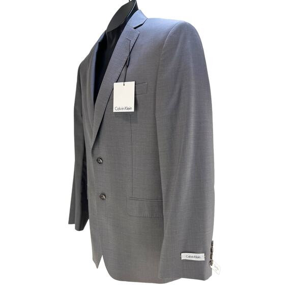 Calvin Klein Wool Gray Blazer Slim Fit Men - Picture 2 of 8